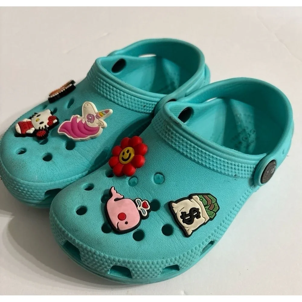 Crocs Blue with Charms (sz. 10 C)